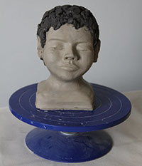 Au grès des saisons | Sculpture  Au grès des saisons tête visage décoration création Sculpture