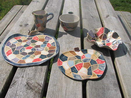 Au grès des saisons | Assiettes au grès des saisons assiettes pomme vaisselle créations